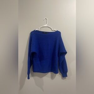 Zesica Royal Blue Stretch Crowl neck Sweater